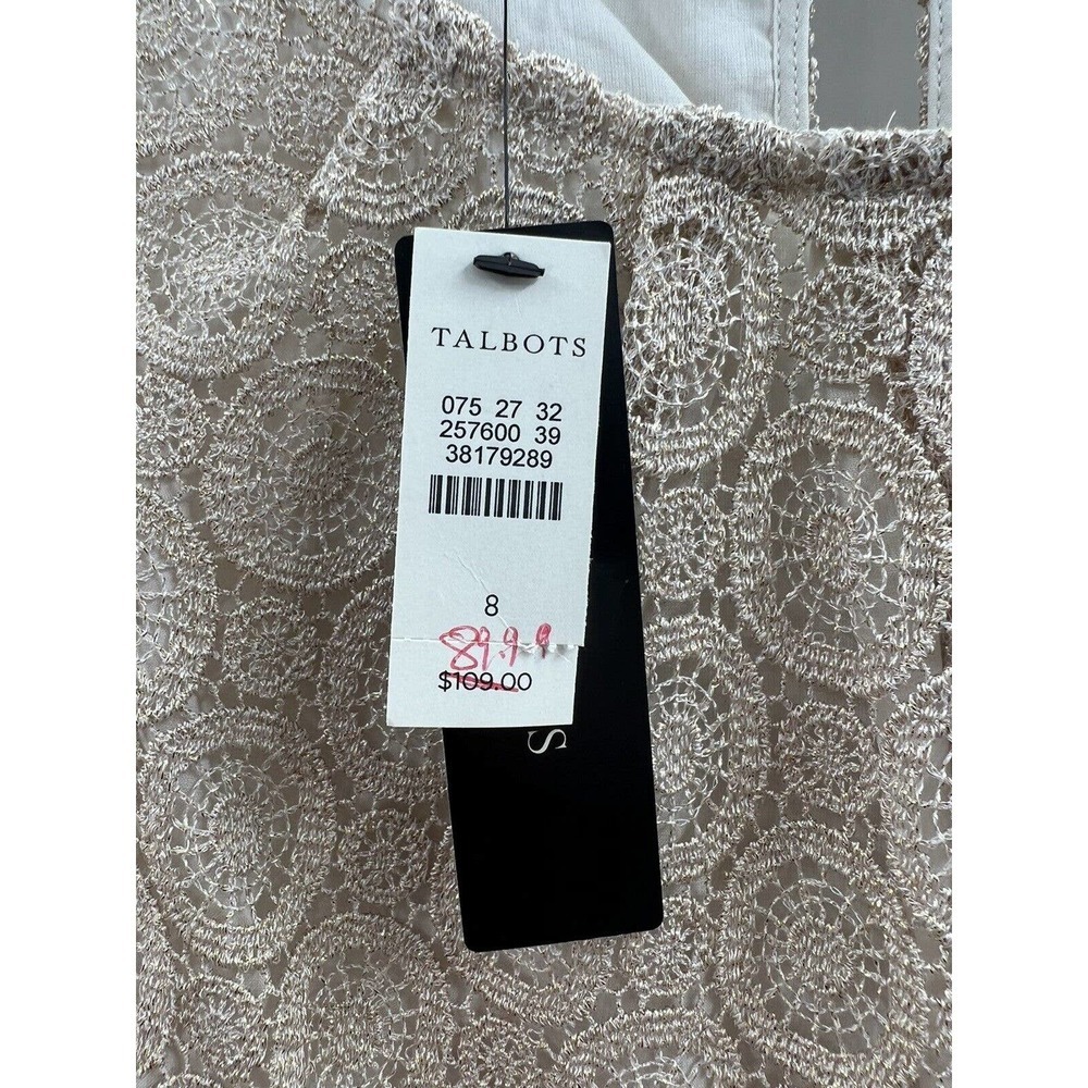 Talbots Women’s Sleeveless Lined Gold Lame’ Blouse Size 8 New With Tags​ - Picture 5 of 10